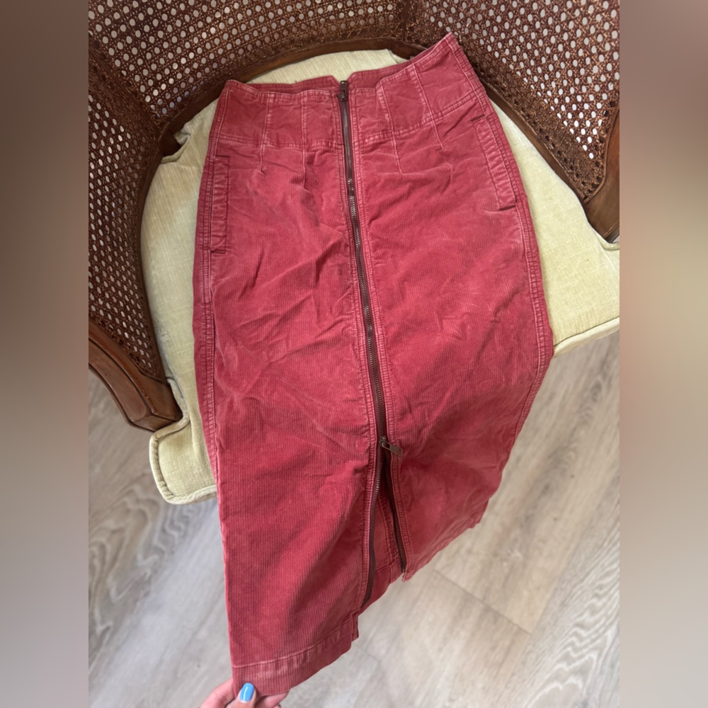 We The Free Red Corduroy Skirt